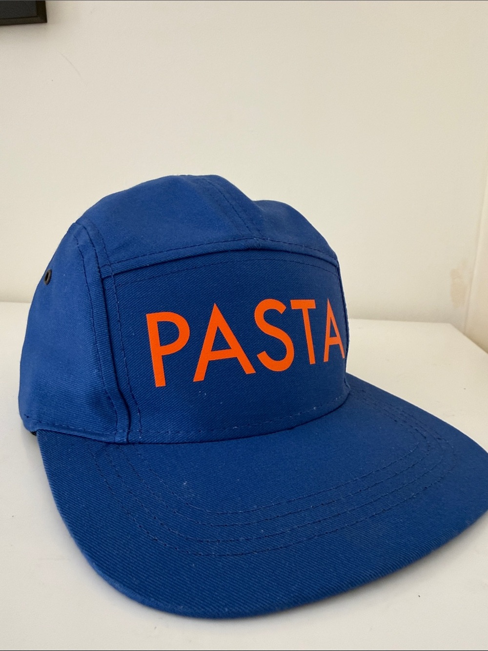 Blue Cap with PASTA in Orange PASTA on the front and RAMEN on the inside cap. - Picture 8 of 9